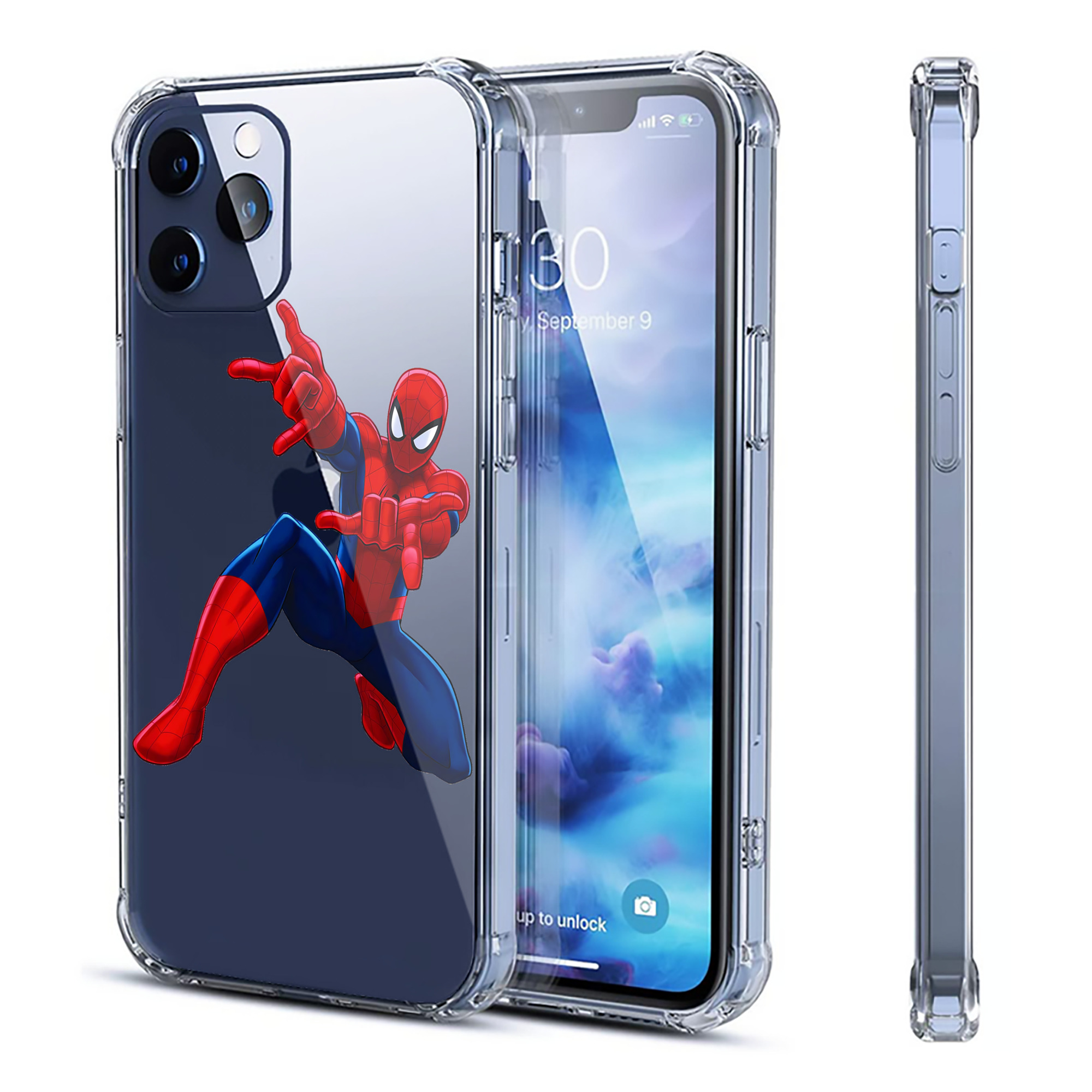 （画像用） Spider Man スパイダーマン 【iPhone 12シリーズ対応】透明スマホケース（クリアソフトケース）